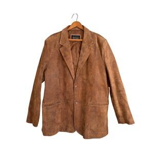 Vintage Oakridge Distressed Brown Leather Blazer 50L Western Ranch Jacket